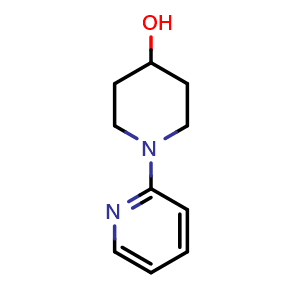 Chemical structure of 1-(Pyridin-2-yl)piperidin-4-ol , CAS 199117-78-7, AChemBlock W166144