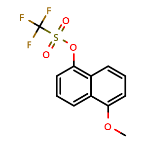 Chemical structure of 5-methoxynaphthalen-1-yl trifluoromethanesulfonate , CAS 1384251-86-8, AChemBlock W166157