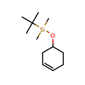 Chemical structure of Tert-butyl-cyclohex-3-en-1-yloxy-dimethylsilane , CAS 106810-75-7, AChemBlock W166162