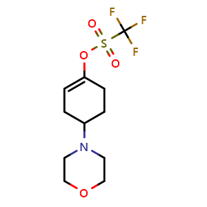 Chemical structure of 4-morpholinocyclohex-1-enyl trifluoromethanesulfonate , CAS 1046793-55-8, AChemBlock W166168