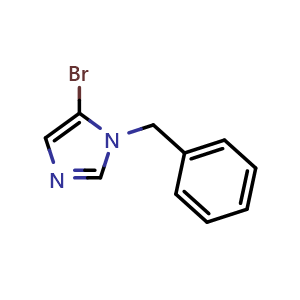 Chemical structure of 1-Benzyl-5-bromo-1H-imidazole , CAS 132430-59-2, AChemBlock W166172