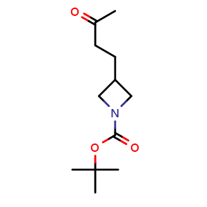 Chemical structure of tert-butyl 3-(3-oxobutyl)azetidine-1-carboxylate , CAS 2137944-14-8, AChemBlock W166182