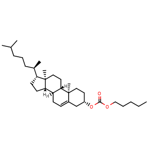 Chemical structure of Cholesterol Amyl Carbonate , CAS 15455-79-5, AChemBlock W166191