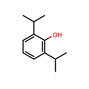 Chemical structure of 2,6-Diisopropylphenol , CAS 2078-54-8, AChemBlock W166227