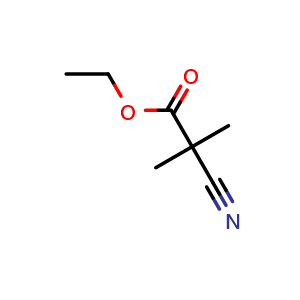 Chemical structure of Ethyl 2-Cyano-2-methylpropionate , CAS 1572-98-1, AChemBlock W166234
