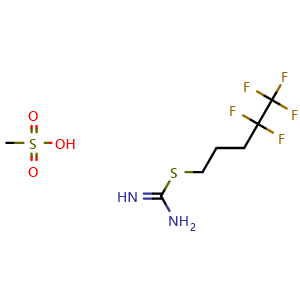 Chemical structure of S-(4,4,5,5,5-Pentafluoropentyl)isothiourea Methanesulfonate , CAS 1107606-68-7, AChemBlock W166237