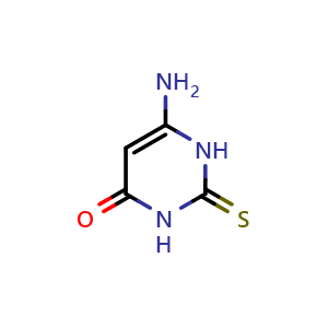 Chemical structure of 6-Amino-2-thiouracil , CAS 1004-40-6, AChemBlock W166245