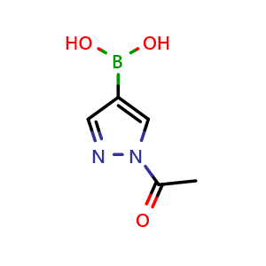 Chemical structure of 1-Acetylpyrazole-4-boronic Acid , CAS 1370366-65-6, AChemBlock W166246