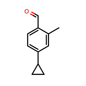 Chemical structure of 4-Cyclopropyl-2-methylbenzaldehyde , CAS 1936187-26-6, AChemBlock W166248