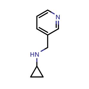 Chemical structure of N-[(3-Pyridyl)methyl]cyclopropanamine , CAS 183609-18-9, AChemBlock W166253