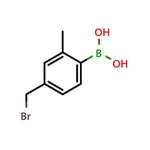 Chemical structure of (4-(Bromomethyl)-2-methylphenyl)boronic acid , AChemBlock W166254