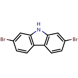 Chemical structure of 2,7-Dibromocarbazole , CAS 136630-39-2, AChemBlock W166260