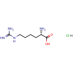 Chemical structure of L-Homoarginine Hydrochloride , CAS 1483-01-8, AChemBlock W166261