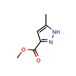 Chemical structure of Methyl 5-Methylpyrazole-3-carboxylate , CAS 25016-17-5, AChemBlock W166276