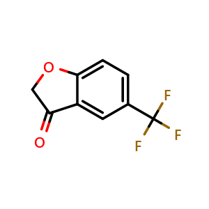 Chemical structure of 5-(Trifluoromethyl)benzofuran-3(2H)-one , CAS 1337847-19-4, AChemBlock W166280