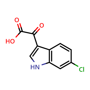 Chemical structure of 2-(6-Chloro-3-indolyl)-2-oxoacetic Acid , CAS 929005-85-6, AChemBlock W166283