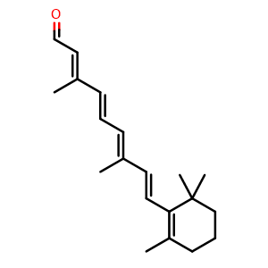 Chemical structure of all-trans-Retinal , CAS 116-31-4, AChemBlock W166291