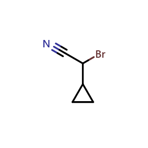 Chemical structure of 2-Bromo-2-cyclopropylacetonitrile , CAS 1551295-22-7, AChemBlock W166326