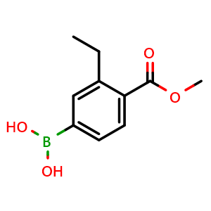 Chemical structure of (3-Ethyl-4-(methoxycarbonyl)phenyl)boronic acid , AChemBlock W166327