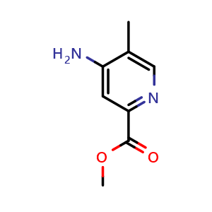Chemical structure of Methyl 4-Amino-5-methylpyridine-2-carboxylate , CAS 1260665-41-5, AChemBlock W166341