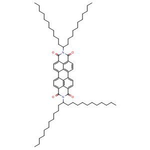 Chemical structure of 2,9-Di(12-tricosanyl)anthra[2,1,9-def:6,5,10-d'e'f']diisoquinoline-1,3,8,10(2H,9H)-tetraone , CAS 876301-69-8, AChemBlock W166342