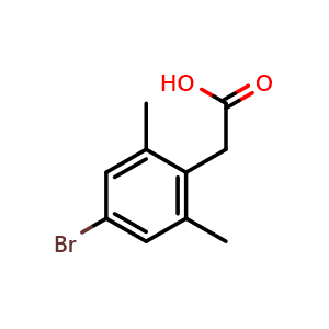 Chemical structure of 4-Bromo-2,6-dimethylphenylacetic Acid , CAS 186748-46-9, AChemBlock W166343