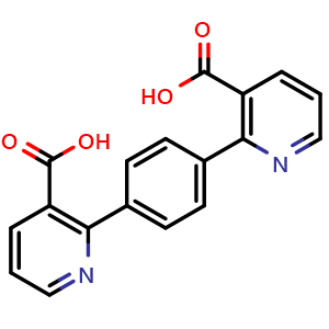 Chemical structure of 2,2'-(1,4-Phenylene)dinicotinic Acid , CAS 2375195-96-1, AChemBlock W166352