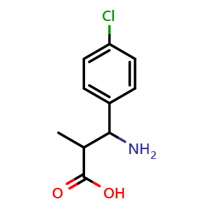Chemical structure of 3-Amino-3-(4-chlorophenyl)-2-methylpropanoic Acid , CAS 787615-07-0, AChemBlock W166356