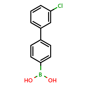 Chemical structure of 3'-Chlorobiphenyl-4-boronic Acid , CAS 1025496-32-5, AChemBlock W166358