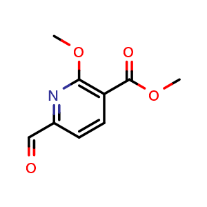 Chemical structure of Methyl 6-Formyl-2-methoxynicotinate , CAS 2514958-11-1, AChemBlock W166365
