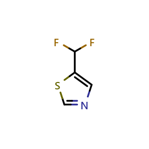 Chemical structure of 5-(Difluoromethyl)thiazole , CAS 2149601-71-6, AChemBlock W166373