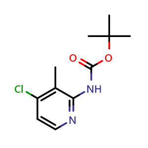 Chemical structure of 2-(Boc-amino)-4-chloro-3-methylpyridine , CAS 1934887-77-0, AChemBlock W166382
