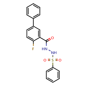 Chemical structure of N'-(4-Fluorobiphenyl-3-carbonyl)benzenesulfonohydrazide , CAS 2055398-35-9, AChemBlock W166384