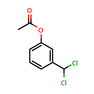Chemical structure of 3-(Dichloromethyl)phenyl Acetate , CAS 4530-45-4, AChemBlock W166386