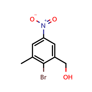 Chemical structure of 2-Bromo-3-methyl-5-nitrobenzyl Alcohol , CAS 1807195-87-4, AChemBlock W166397