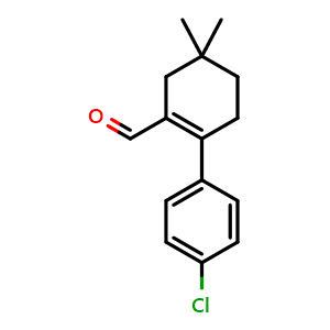 Chemical structure of 4'-Chloro-4,4-dimethyl-3,4,5,6-tetrahydro-[1,1'-biphenyl]-2-carbaldehyde , CAS 1202186-71-7, AChemBlock W166416