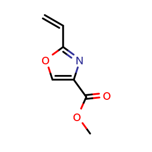 Chemical structure of Methyl 2-Vinyloxazole-4-carboxylate , CAS 1004996-51-3, AChemBlock W166425