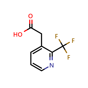 Chemical structure of 2-[2-(Trifluoromethyl)-3-pyridyl]acetic Acid , CAS 1000568-14-8, AChemBlock W166430