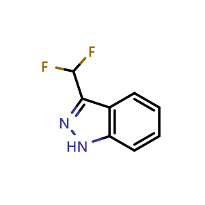 Chemical structure of 3-(Difluoromethyl)indazole , CAS 1415739-85-3, AChemBlock W166433
