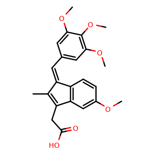 Chemical structure of (Z)-2-[5-Methoxy-2-methyl-1-(3,4,5-trimethoxybenzylidene)-3-indenyl]acetic Acid , CAS 1945942-35-7, AChemBlock W166447