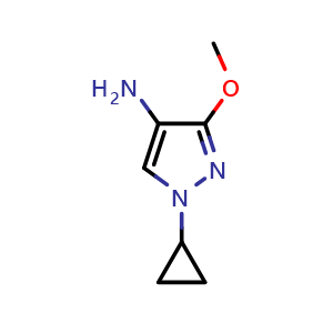 Chemical structure of 4-Amino-1-cyclopropyl-3-methoxypyrazole , CAS 2839891-84-6, AChemBlock W166459