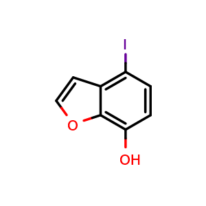 Chemical structure of 4-Iodobenzofuran-7-ol , AChemBlock W166460