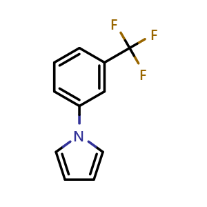 Chemical structure of 1-(3-(Trifluoromethyl)phenyl)-1H-pyrrole , CAS 53871-26-4, AChemBlock W166468