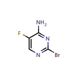 Chemical structure of 4-Amino-2-bromo-5-fluoropyrimidine , CAS 1266480-61-8, AChemBlock W166470