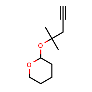 Chemical structure of 2-[(2-Methyl-4-pentyn-2-yl)oxy]tetrahydro-2H-pyran , CAS 23950-66-5, AChemBlock W166488