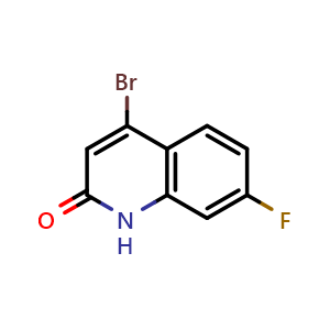 Chemical structure of 4-Bromo-7-fluoroquinolin-2(1H)-one , CAS 2097816-16-3, AChemBlock W166504