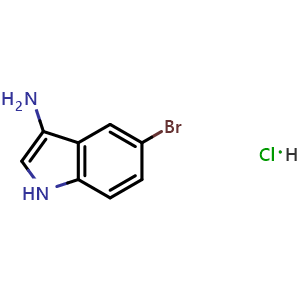 Chemical structure of 3-Amino-5-bromoindole Hydrochloride , CAS 1893457-72-1, AChemBlock W166506