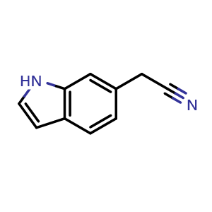 Chemical structure of 2-(6-Indolyl)acetonitrile , CAS 39689-57-1, AChemBlock W166507