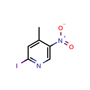 Chemical structure of 2-Iodo-4-methyl-5-nitropyridine , CAS 633328-46-8, AChemBlock W166521