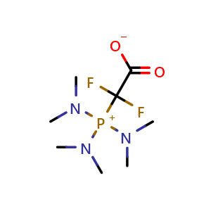 Chemical structure of 2,2-Difluoro-2-[tris(dimethylamino)phosphonio]acetate , CAS 1449521-17-8, AChemBlock W166522